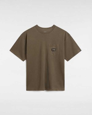 Brown Men Vans Hyper Patch Pocket T Shirts Australia | VN8596042