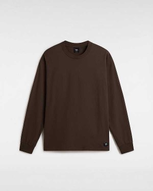 Brown Men Vans Original Standards Long Sleeve T Shirts Australia | VN1074952