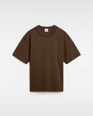 Brown Men Vans Premium Short Sleeve T Shirts Australia | VN4801572