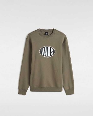 Brown Men Vans Spray On Loose Crew Sweatshirt Australia | VN9748051