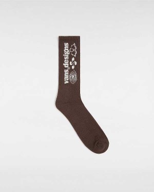 Brown Unisex Vans Pursuit Crew (1 Pair) Socks Australia | VN6813472