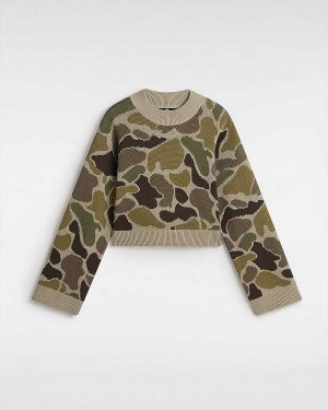 Brown Women Vans Cammile Camo Sweater Australia | VN4610359