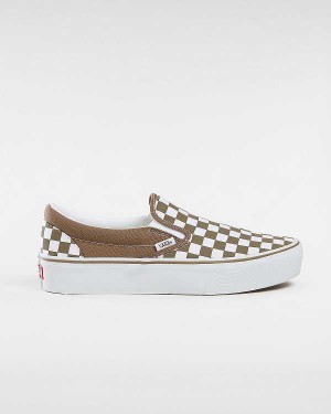 Brown Women Vans Classic Slip-On Platform Shoes Australia | VN5038461