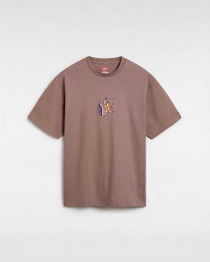 Brown Women Vans Skate Star T Shirts Australia | VN8539140