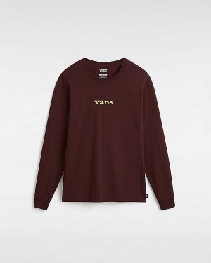 Brown Women Vans Vitality Fields Long Sleeve T Shirts Australia | VN6972418