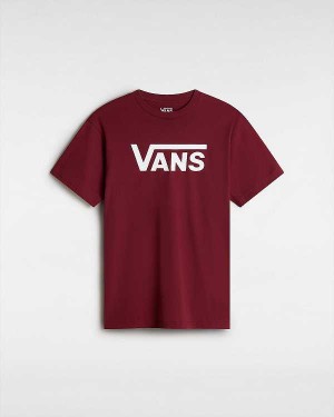 Burgundy Men Vans Classic T Shirts Australia | VN5032817