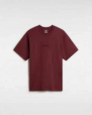 Burgundy Men Vans Essential Loose T Shirts Australia | VN7281906