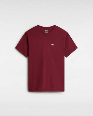 Burgundy Women Vans Left Chest Logo T Shirts Australia | VN0527436