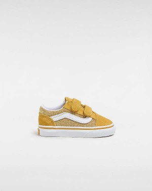 Gold Kids' Vans Old Skool Glitter (1-4 Years) Sneakers Australia | VN3642850