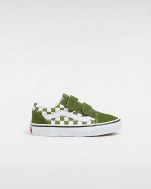 Green Kids' Vans Old Skool Hook And Loop (4-8 Years) Sneakers Australia | VN8759346