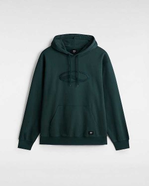 Green Men Vans Oval Loose Hoodie Australia | VN9861450