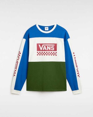 Green Men Vans Premium Branded Panel Long Sleeve T Shirts Australia | VN3158426