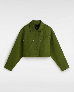 Green Women Vans Raynes Crop Trucker Jacket Australia | VN2759436