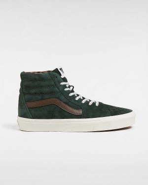 Green Women Vans Sk8-Hi Pig Suede Skate Shoes Australia | VN7240893