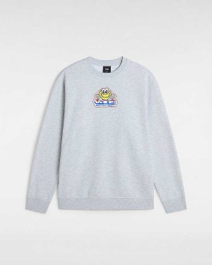 Grey Men Vans Soles Loose Crew Sweatshirt Australia | VN2459310