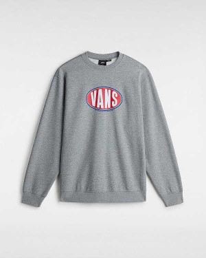 Grey Men Vans Spray On Loose Crew Sweatshirt Australia | VN1526809