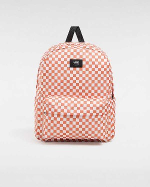 Orange Unisex Vans Old Skool Check Backpacks Australia | VN3648257