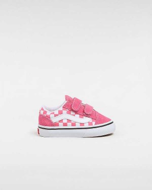 Pink Kids' Vans Old Skool Hook And Loop (1-4 Years) Sneakers Australia | VN1439265