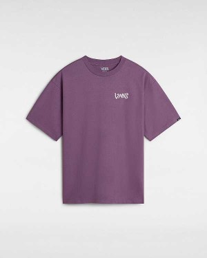 Purple Men Vans V Hand Loose T Shirts Australia | VN0835246