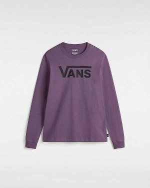 Purple Women Vans Flying V Classic Long Sleeve T Shirts Australia | VN8731940