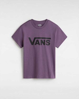 Purple Women Vans Flying V Crew T Shirts Australia | VN1508396