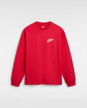 Red Men Vans Dettori Loose Long Sleeve T Shirts Australia | VN4786253