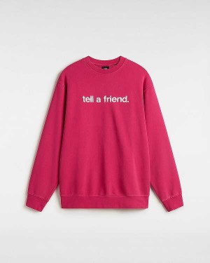 Red Men Vans Tell a Friend Crew Sweatshirt Australia | VN0485132