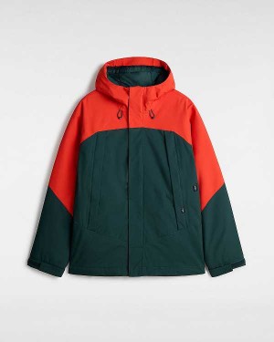 Red / Green Men Vans MTE Hellbound Snowboard Jacket Australia | VN6419027