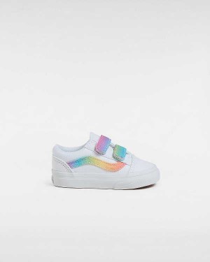 White Kids' Vans Old Skool Hook And Loop (1-4 Years) Sneakers Australia | VN1082576