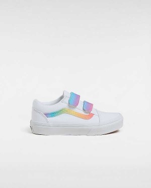 White Kids' Vans Old Skool Hook And Loop (4-8 Years) Sneakers Australia | VN3962847