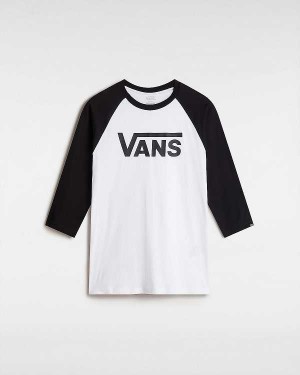 White Men Vans Classic Raglan T Shirts Australia | VN8625794