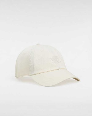 White Unisex Vans Court Side Curved Bill Jockey Hats Australia | VN8361925