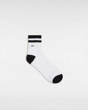 White Unisex Vans Half Crew (1 Pair) Socks Australia | VN3751289