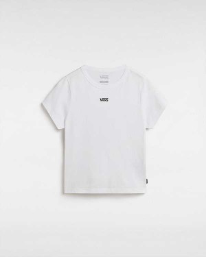 White Women Vans Basic mini T Shirts Australia | VN4839026