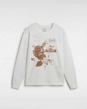 White Women Vans Damask Long Sleeve T Shirts Australia | VN7524168