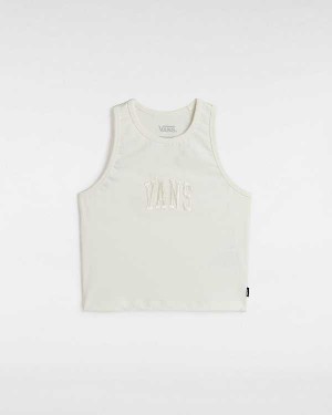 White Women Vans Varsity Racer Tank Top Australia | VN4092735