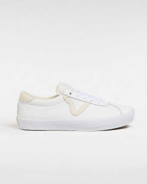 White / Beige Men Vans Skate Sport Sneakers Australia | VN2385914