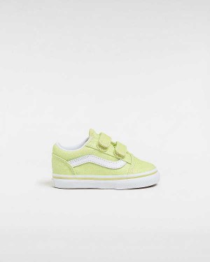 Yellow Kids' Vans Old Skool Hook and Loop Glitter (1-4 Years) Sneakers Australia | VN1325086