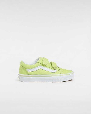 Yellow Kids' Vans Old Skool Hook and Loop Glitter (4-8 years) Sneakers Australia | VN8216439