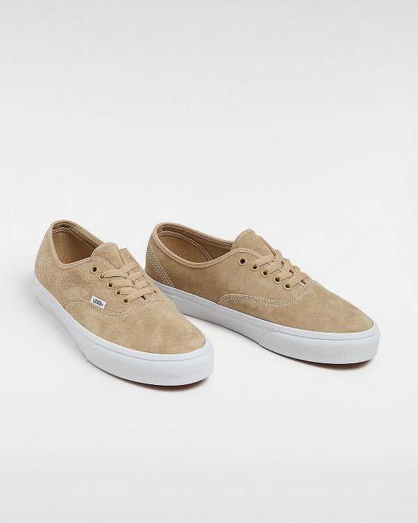 Beige Men Vans Authentic Pig Suede Sneakers Australia | VN5407826