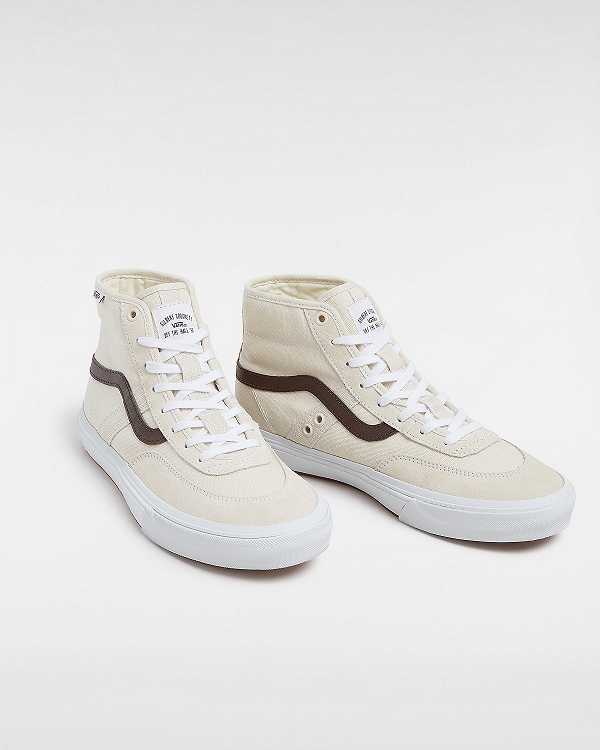 Beige Men Vans Crockett High Skate Shoes Australia | VN5108462