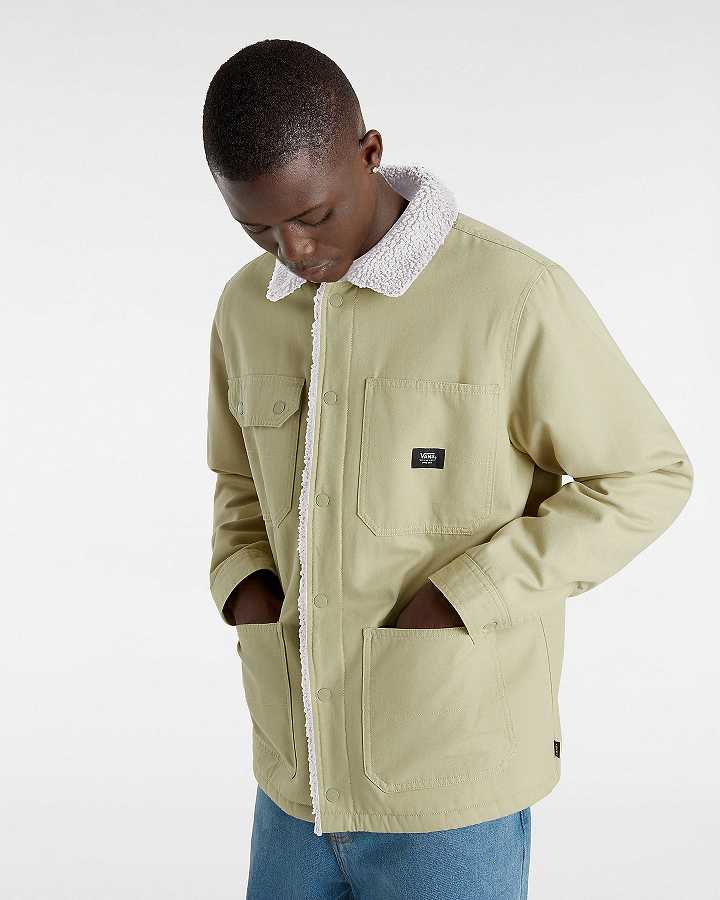 Beige Men Vans Drill Chore Coat Jacket Australia | VN0617548