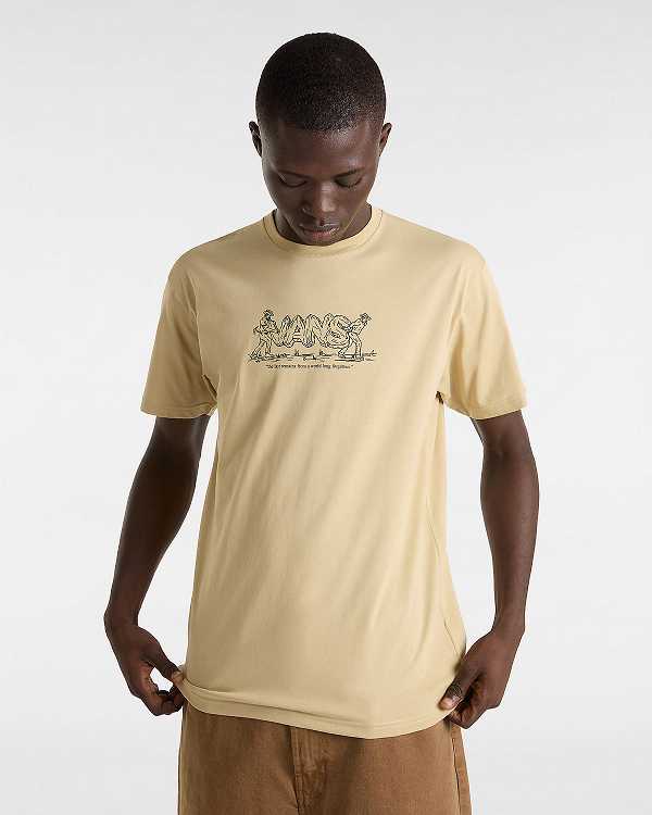 Beige Men Vans Last Remains T Shirts Australia | VN6583704