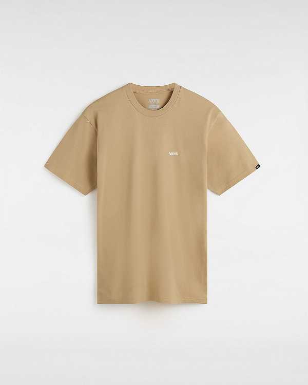 Beige Men Vans Left Chest Logo T Shirts Australia | VN2394781