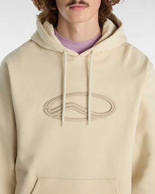 Beige Men Vans Oval Loose Hoodie Australia | VN0185647