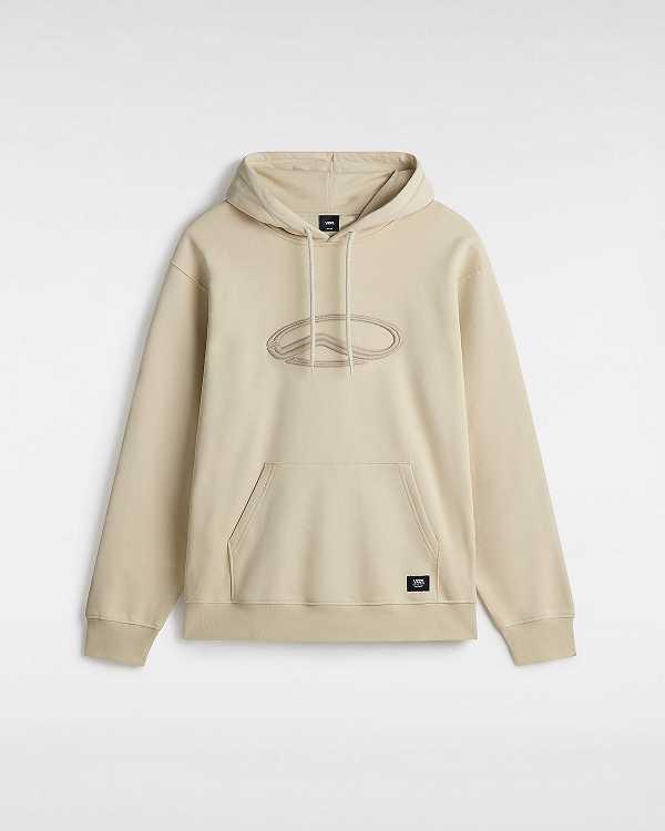 Beige Men Vans Oval Loose Hoodie Australia | VN0185647