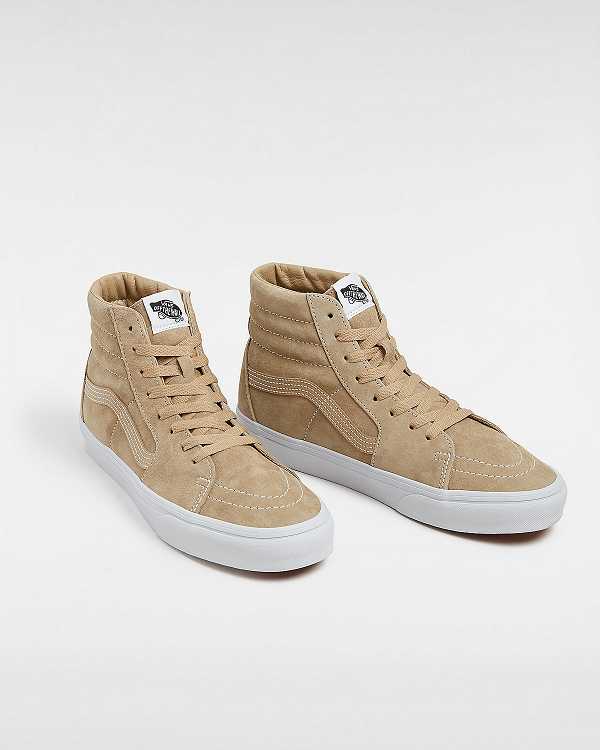 Beige Men Vans Sk8-Hi Pig Suede Skate Shoes Australia | VN9851234