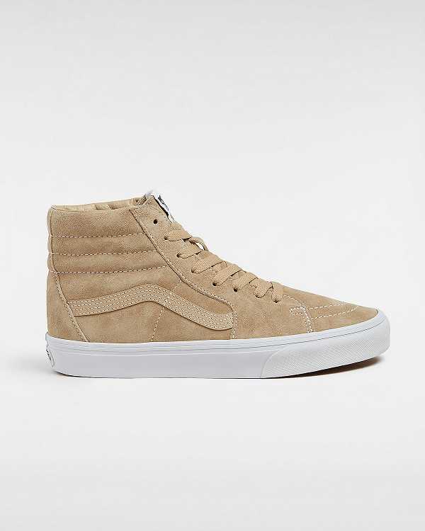 Beige Men Vans Sk8-Hi Pig Suede Skate Shoes Australia | VN9851234