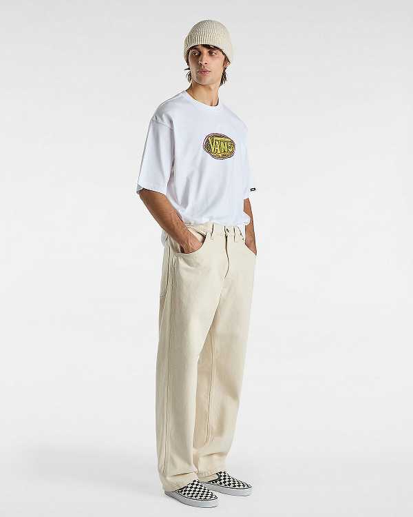 Beige Men Vans Skate Check Pants Australia | VN8039145