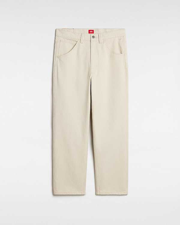 Beige Men Vans Skate Check Pants Australia | VN8039145